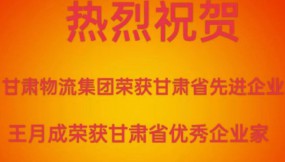  喜報 | 熱烈祝賀甘肅物流集團榮獲甘肅省先進企業(yè)王月成榮獲甘肅省優(yōu)秀企業(yè)家
